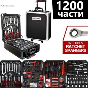 Куфар с инструменти 1200 части – тресчотни ключове,тресчотка, клещи, отвертки,гедоре