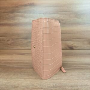 Двойно сгъваем дълъг портфейл розов